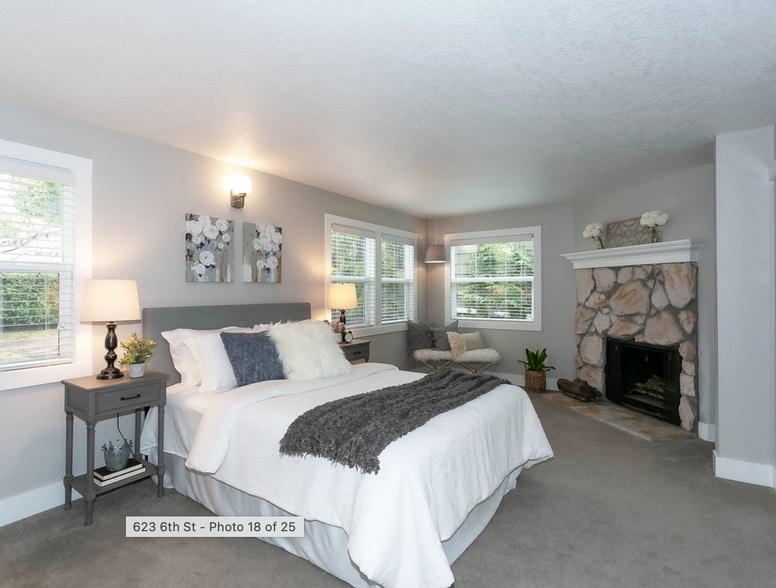 Main Bedroom with another wood burning fire place - 615 6th St