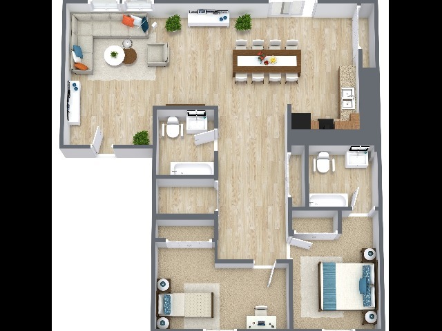 Tulip - Hazel Briar Court - Level 1 - 3D Floor Plan (1) - Hazel Briar Court