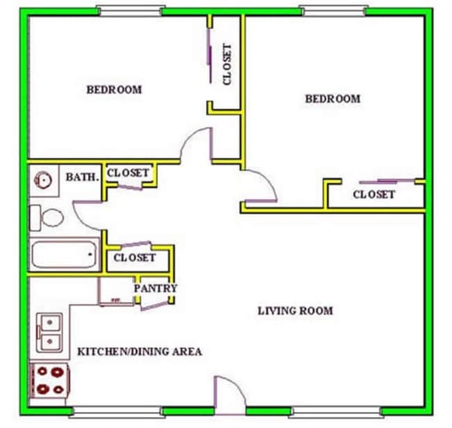 2BR/1BA - The Valley View Apartment