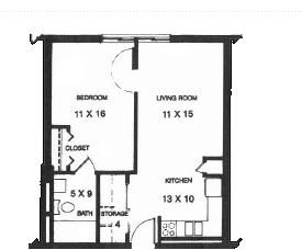 1BR/1BA - Cumberland View Towers