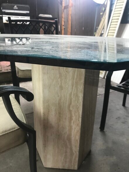 Backyard Private covered Patio area; marble base glass-top table and 4 chairs. - 3000 Clarcona Road