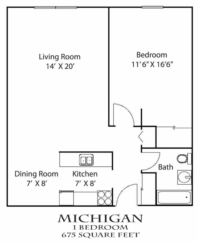 Floorplan - 624 Huron Apartments