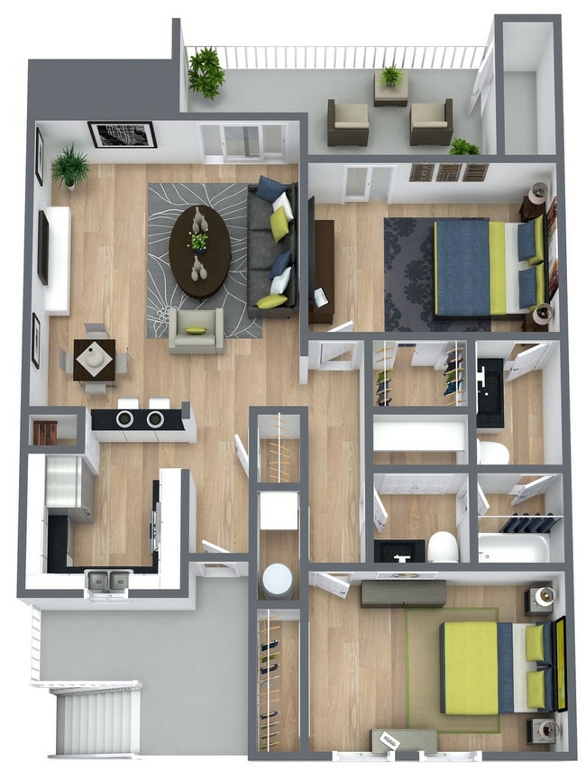 2 Bedroom Floorplan.jpg - Enclave at Oakhurst Apartments