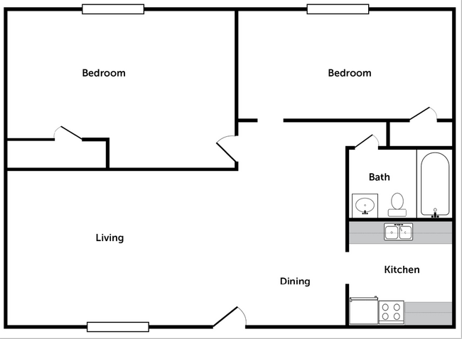 Two Bedroom/ One Bathroom Apartment in Denton, Texas - Residences at The Union