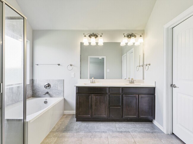 Primary Bathroom, double vanity. - 836 Caliente Pass