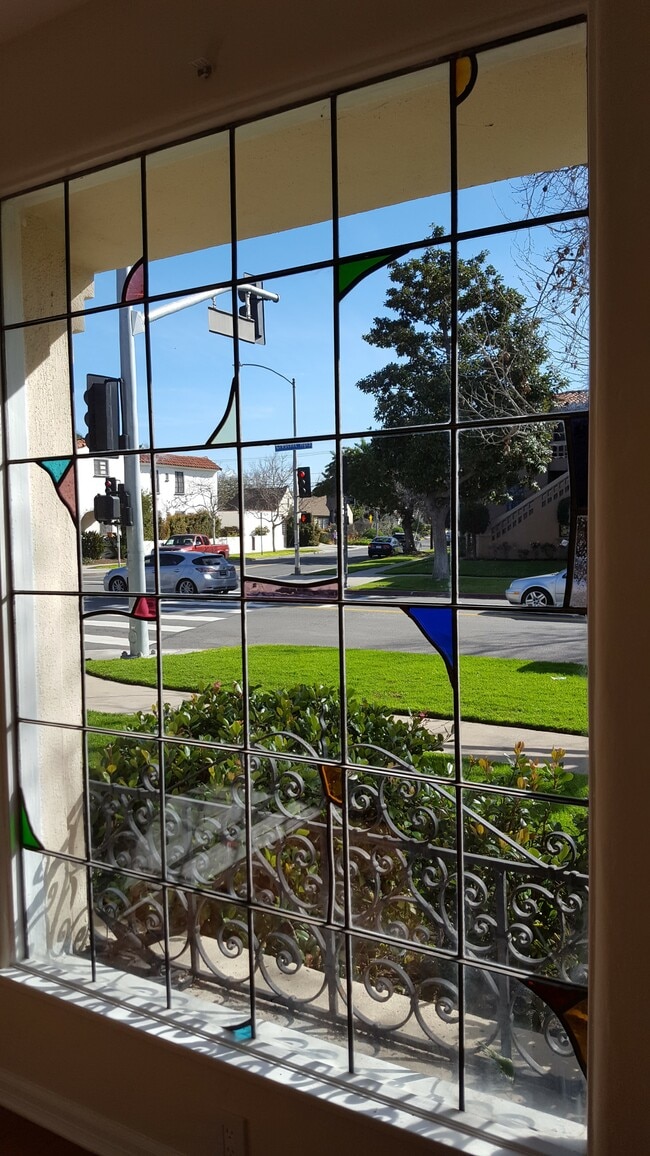 Stained Glass View From the Living Room - 1103 S Crescent Heights Blvd