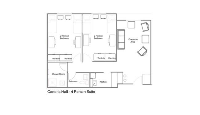 2BR/1BA - Anthony Caneris Hall