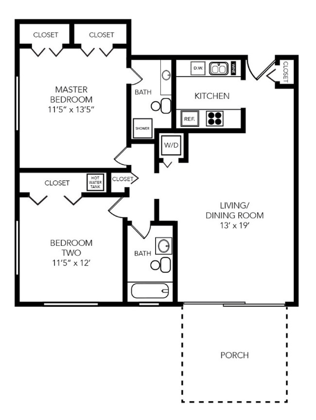 Floorplan - El Mar Apartments