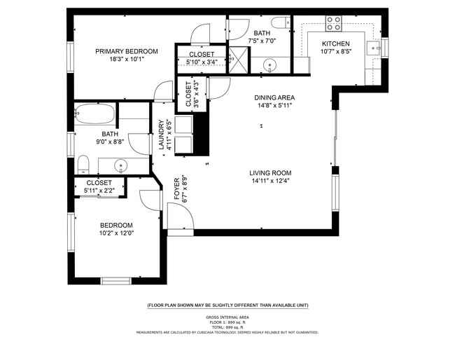 2x2 Flooplan - Salt Creek Apartments