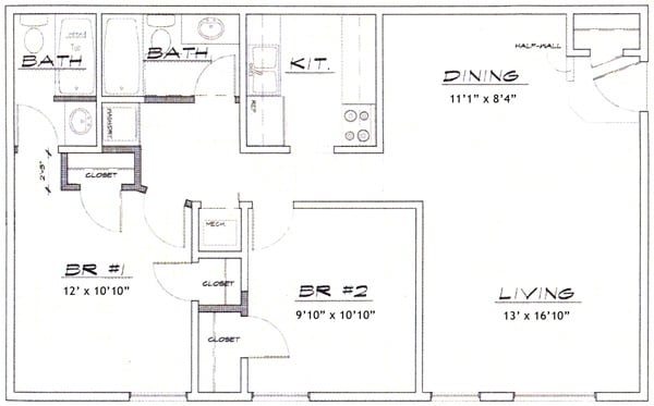 2BR/2BA - San Mateo de Santa Fe