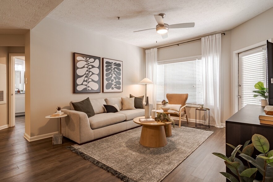 Living Room Space at Willowest in Vinings Apartments in Atlanta, GA 30339 - Willowest in Vinings