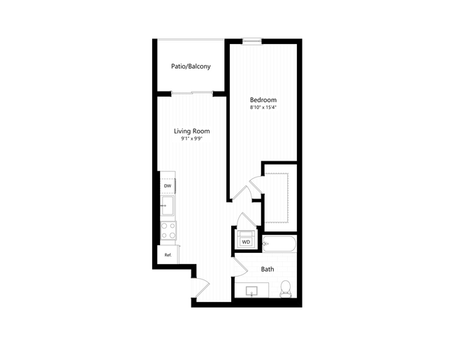 E - 1x1 floor plan THE CHARLIE SM YALE - THE CHARLIE SM YALE
