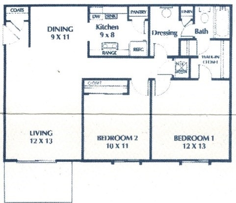 2BR/1BA - North Pointe