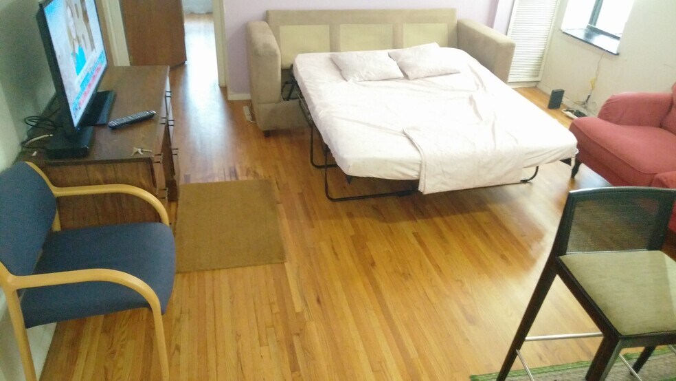 Living room with couch opened - 571 Academy St