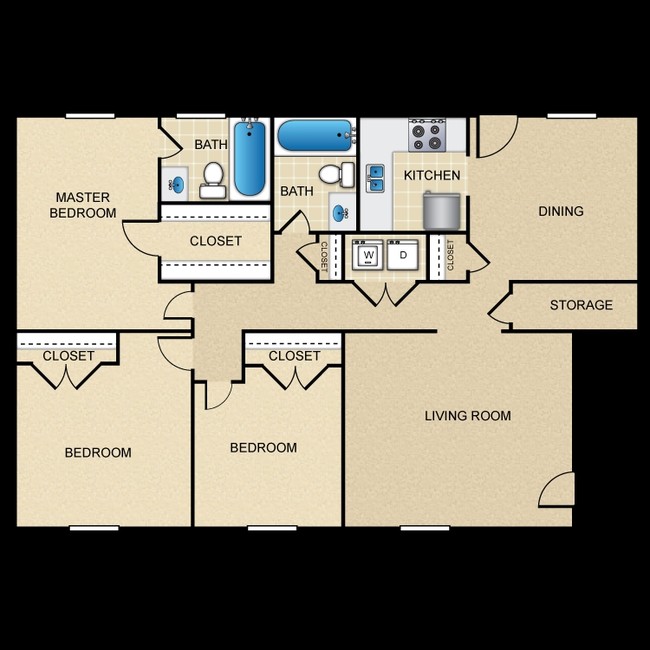 3BR/2BA - Parc 1000 Apartment Homes
