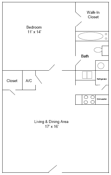 1BR/1BA - The Pines Apartments