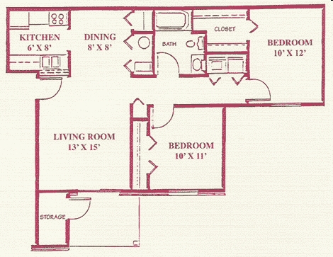 2BR/1BA - Orchard Place Apartments