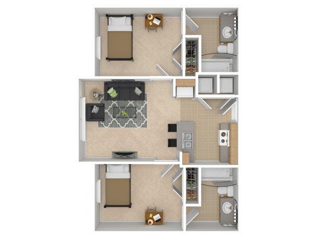 2 Bed, 2 Bath Classic - Element Apartments at Highland