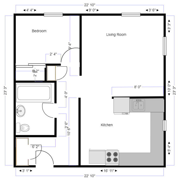 approximate floor plan - 1045 Clarkson St