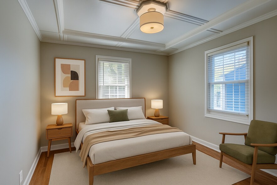 Virtually staged bedroom - 5210 Rees St