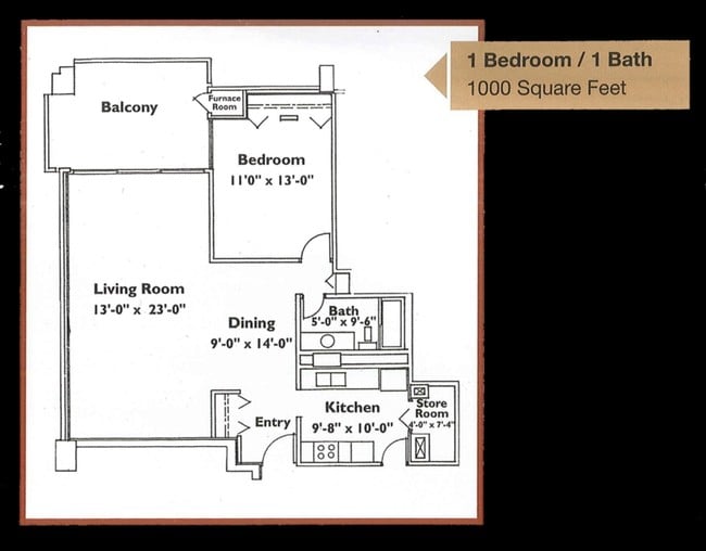 1BR/1BA - Highland Tower