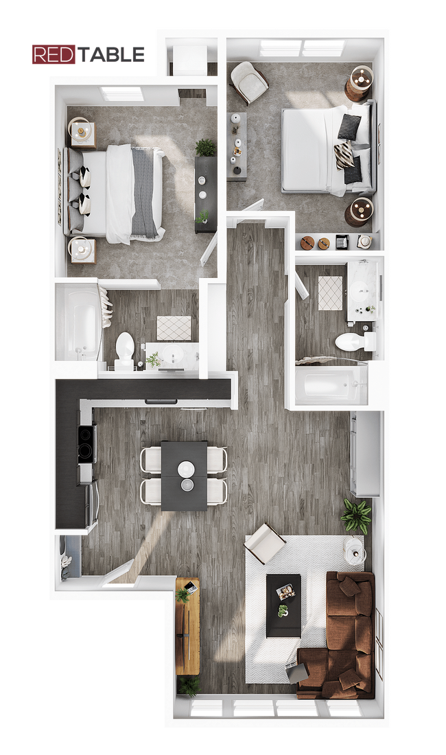 RT 2BR_2BA - B3 968sqft - Red Table Apartments