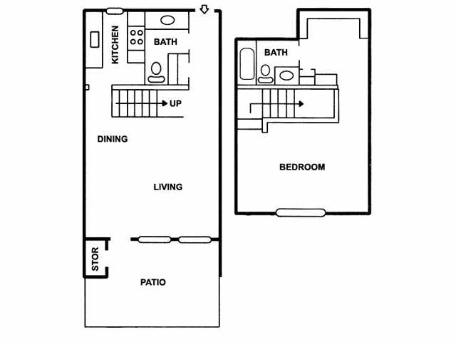 1 Bedroom - D Townhome - Bedford Creek Apartments