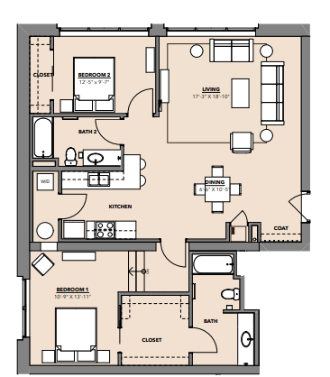 Floorplan - Hawthorne Apartments