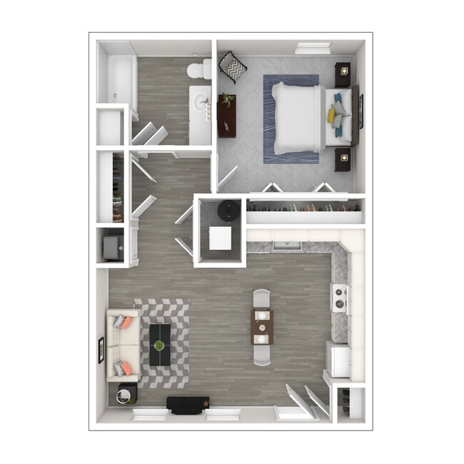 1 Bedroom Floorplan Furnished - Dover Highlands