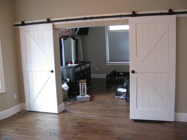 Barn Doors between Livingroom and Bedroom - 1625 Rankin Ave