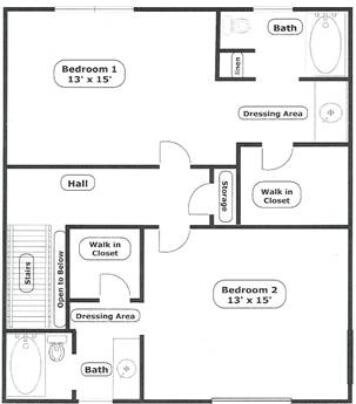 Upstairs Layout - 2909 S Sare Rd