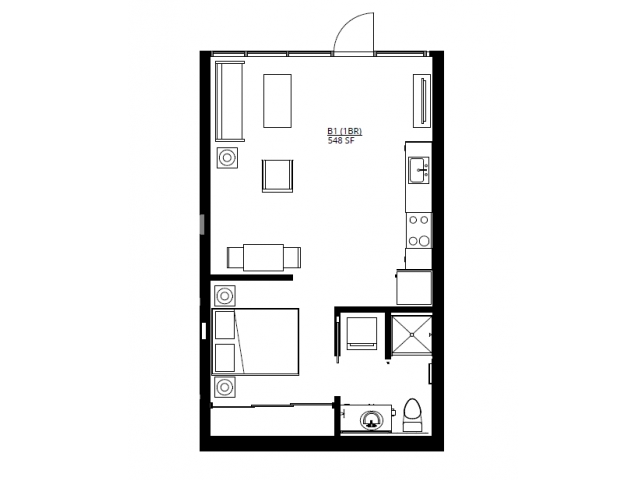 1x1 Ground - Montessa Apartments