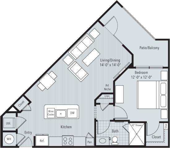 Floorplan - 46 Penn Apartment Homes