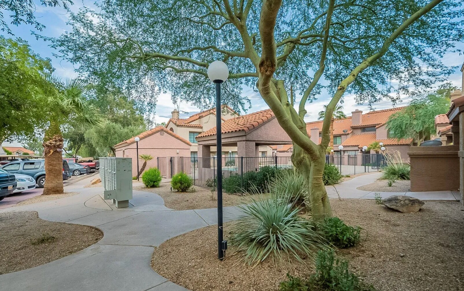 Pool, mailboxes, and parking - 819 N College Ave