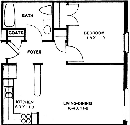 1BR/1BA - Garden Spring Apartments