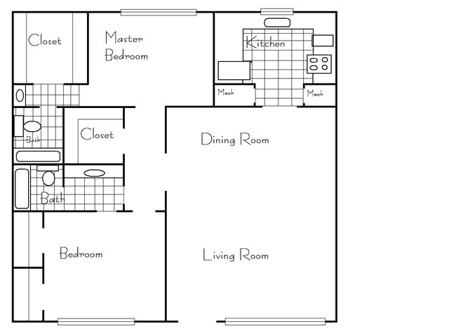 2BR/2BA - Palm View Apartments