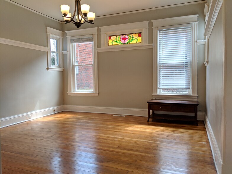 Large Dining Room with Chandelier and Stained Glass - 32 Pawling Avenue