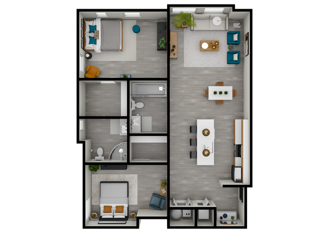 2bd/2ba 1115sqft - The Blue Mason Apartments