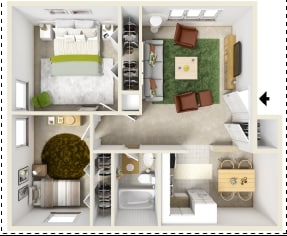 Floor Plan 2 - Forestview Apartments