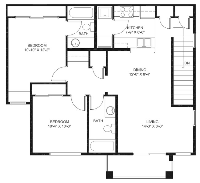 2BR/2BA - Redwood Court I & II