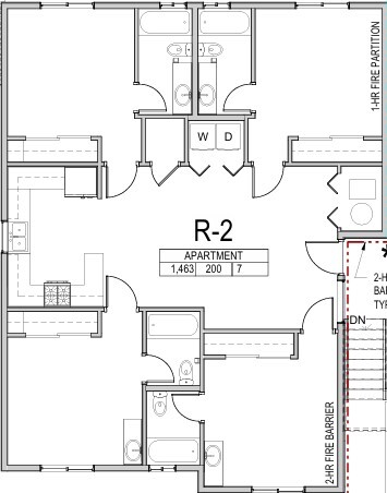 Floor plan for floors 2,3,4 - 534 W 1045 N