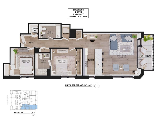 Units 207,307,407,507,607 - 157 W North Ave