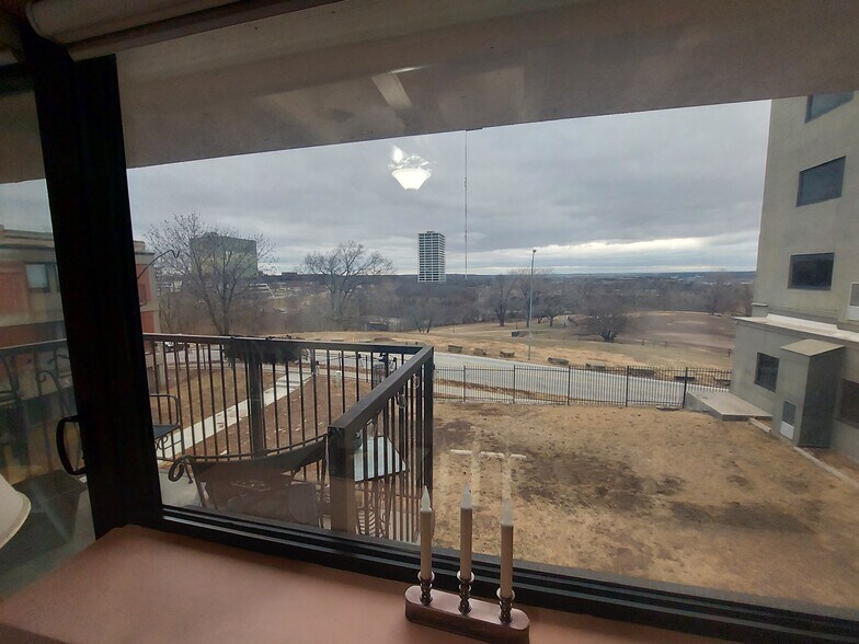 View of Penn Valley Park and balconey looking from the inside - 2940 Baltimore Ave
