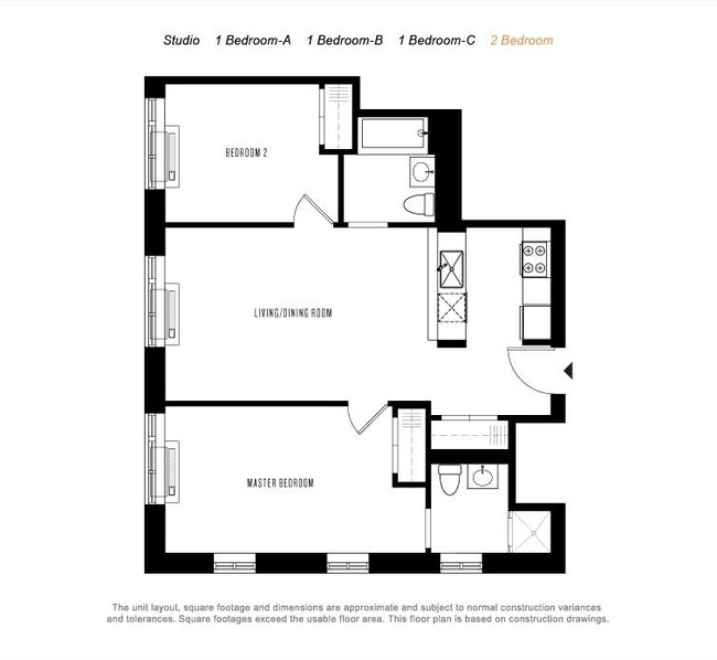 2BR/2BA - The Williamsburg
