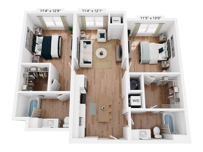 B1.1 | 2x2 | 1,000 sq ft - The Henry