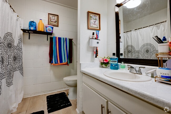 2BR, 1BA - 850SF - Bathroom - Apex Apartments