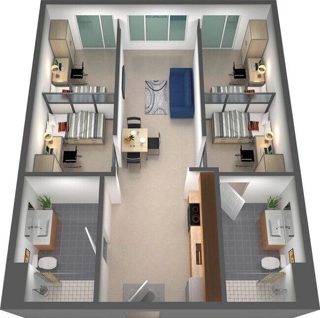 2BR 2 BA - Quad - The Loop