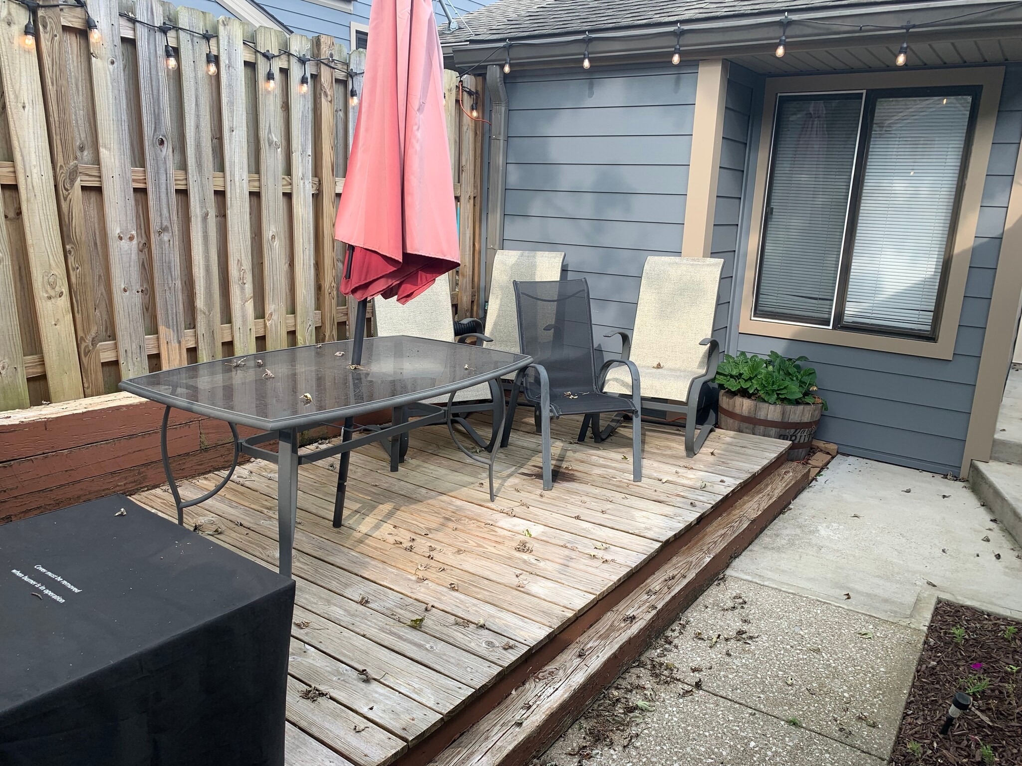 Front entrance deck pov from gate - 197 Sugarwood Ln