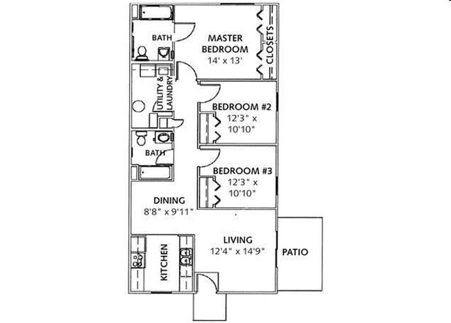 3BR/2BA - Timber Lakes Apartments