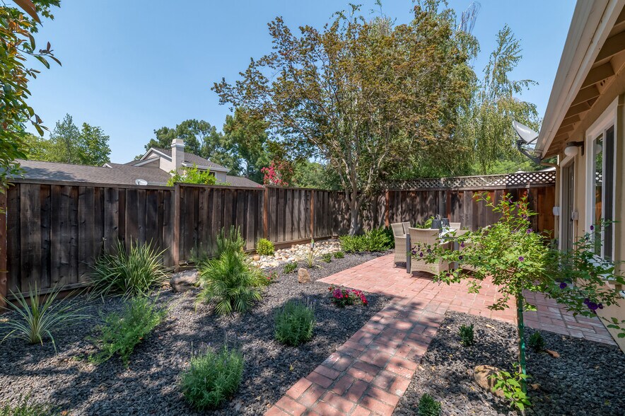 Fenced in yard with sprinklers - 1105 Shady Creek Pl